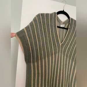 Floris Maxi Knit Dress Sleeveless Sage Gold Resort Sustainable Luxury Sz M\L